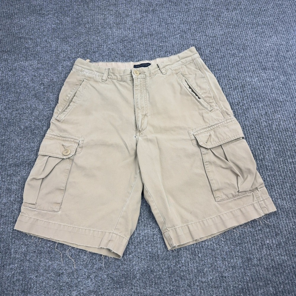 Banana Republic Cargo Shorts Mens 31 Tan Cotton Frayed Hem Utility Gorpcore